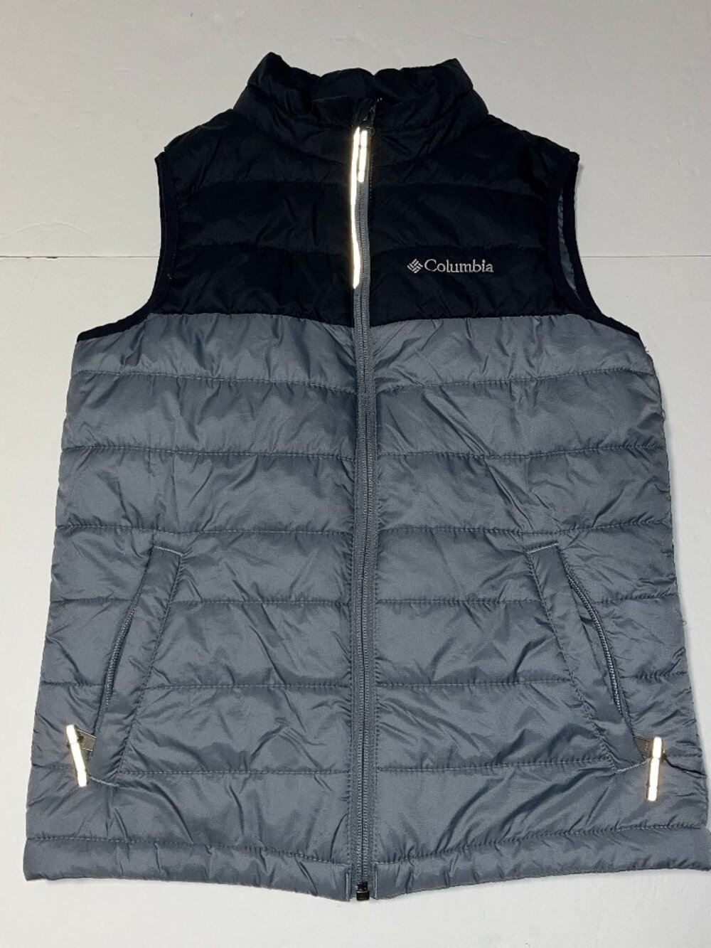 Columbia Omni-heat girls youth puffer vest size medium gray